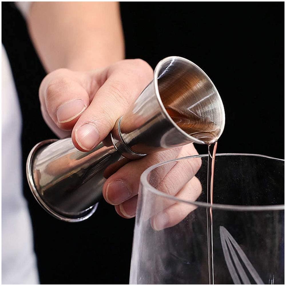 Set Da Cocktail Doppio Shaker 750ml Acciaio Inossidabile Argento 10 Parti - Foto 2