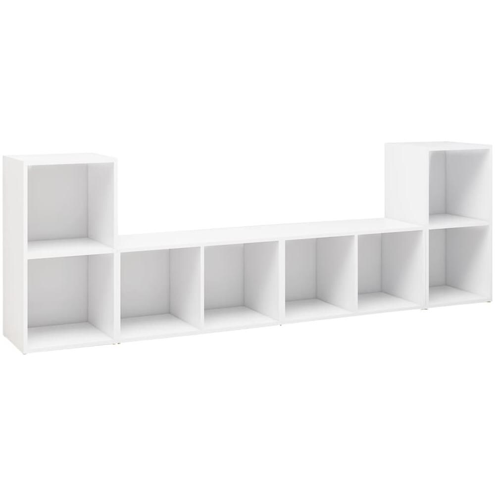 Mobili Porta TV 4 pz Bianco 72x35x36,5 cm in Legno Multistrato - Foto 1