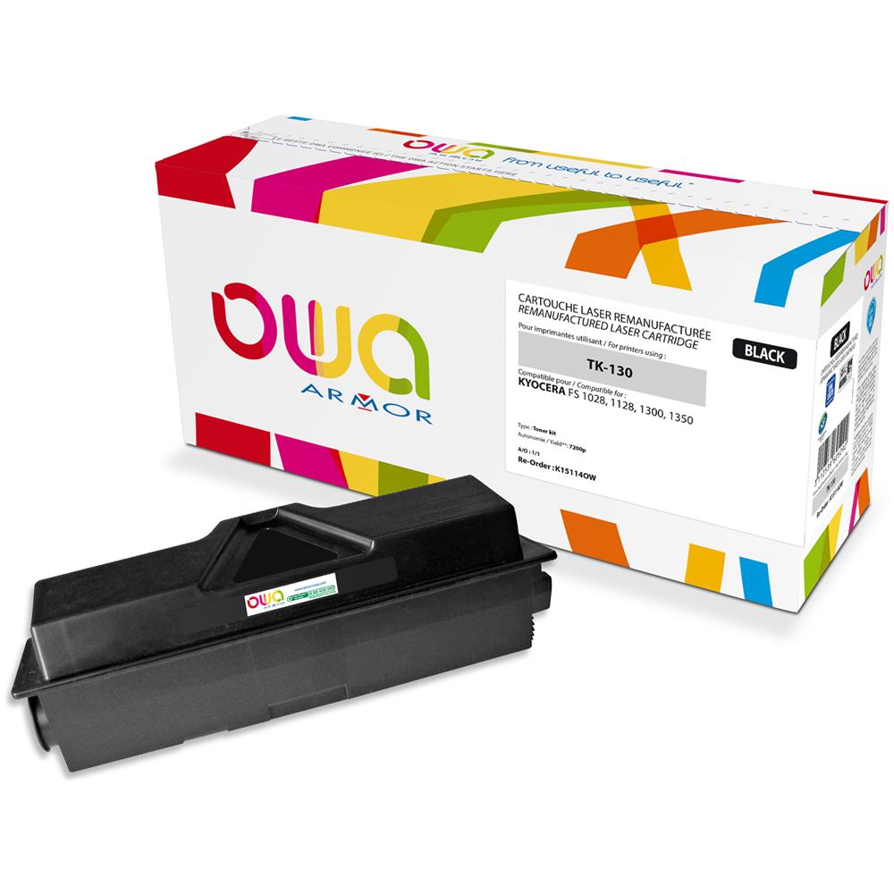 K15114OW, Toner, Nero, Laser, Kyocera, FS-1300, TK130 - Foto 2