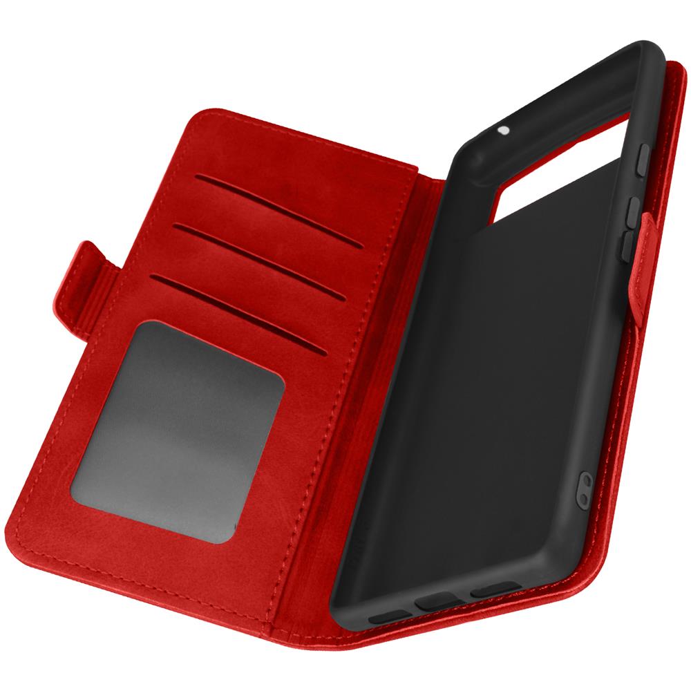 Custodia Google Pixel 6 Portafoglio Supporto Linguetta Magnetica Rossa - Foto 1