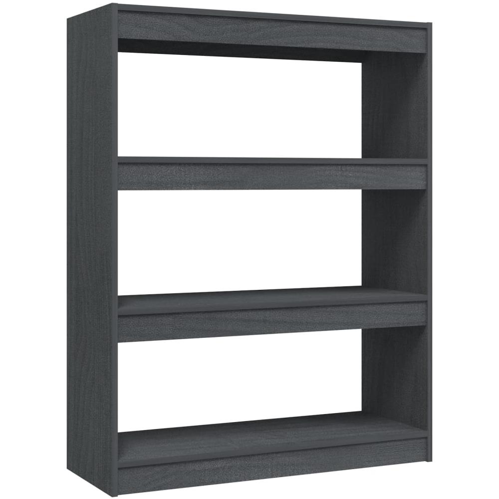 Libreria / divisorio Grigio 100x30x103 Cm In Massello Di Pino - Foto 2