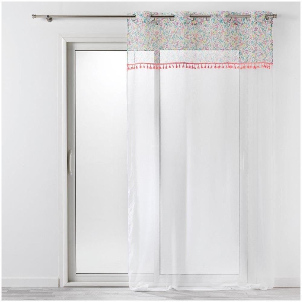 Tenda Da Finestra Con Occhielli Fresh Liberty, 140 X 240 Cm, Bianco Con Decorazione - Foto 1