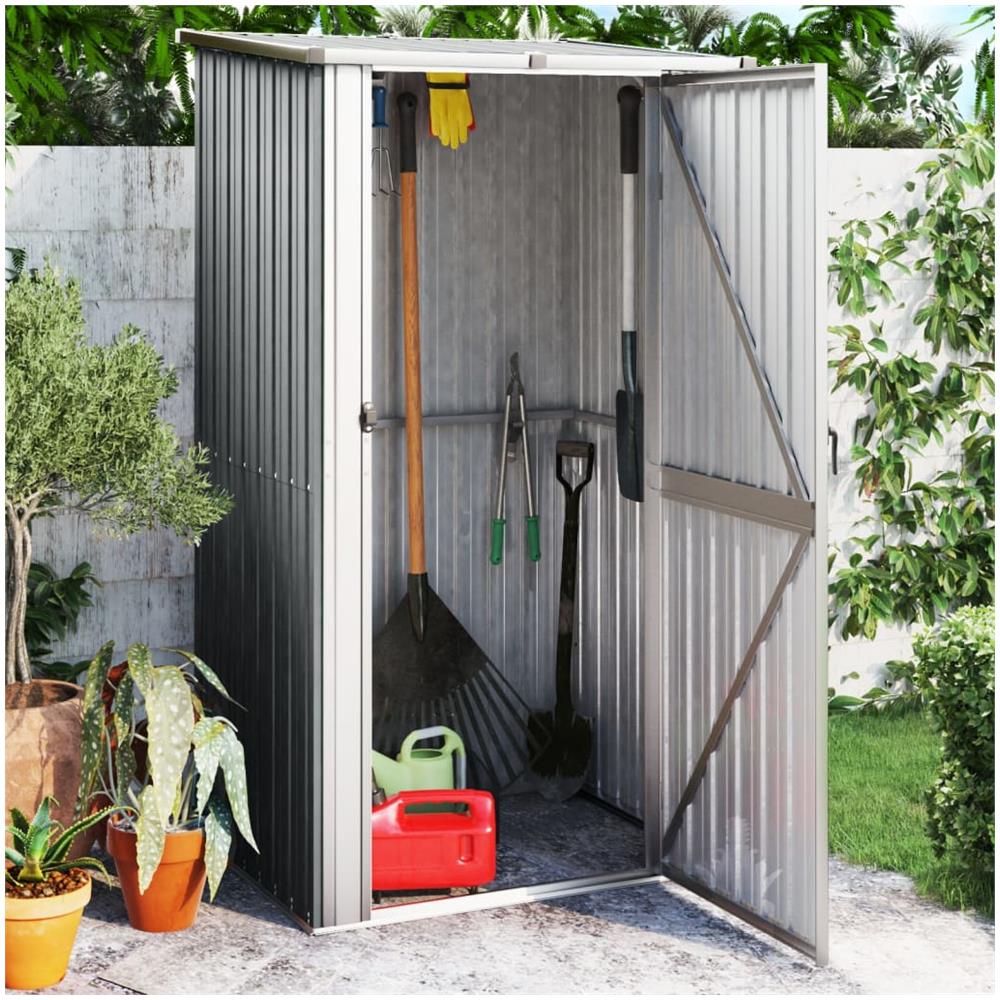 Capanno da Giardino Grigio 118,5x97x209,5 cm in Acciaio Zincato - Foto 1