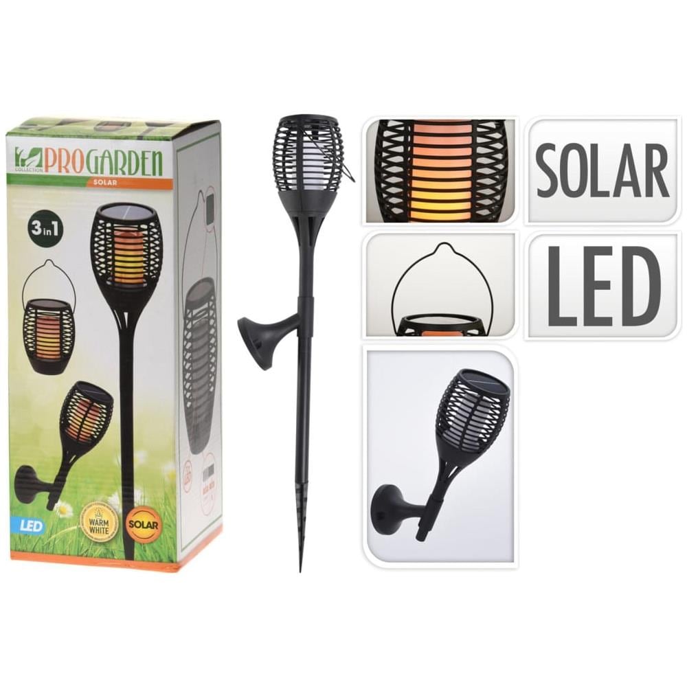 Lampada Solare A Led Da Giardino 3 In 1 Nera - Foto 1