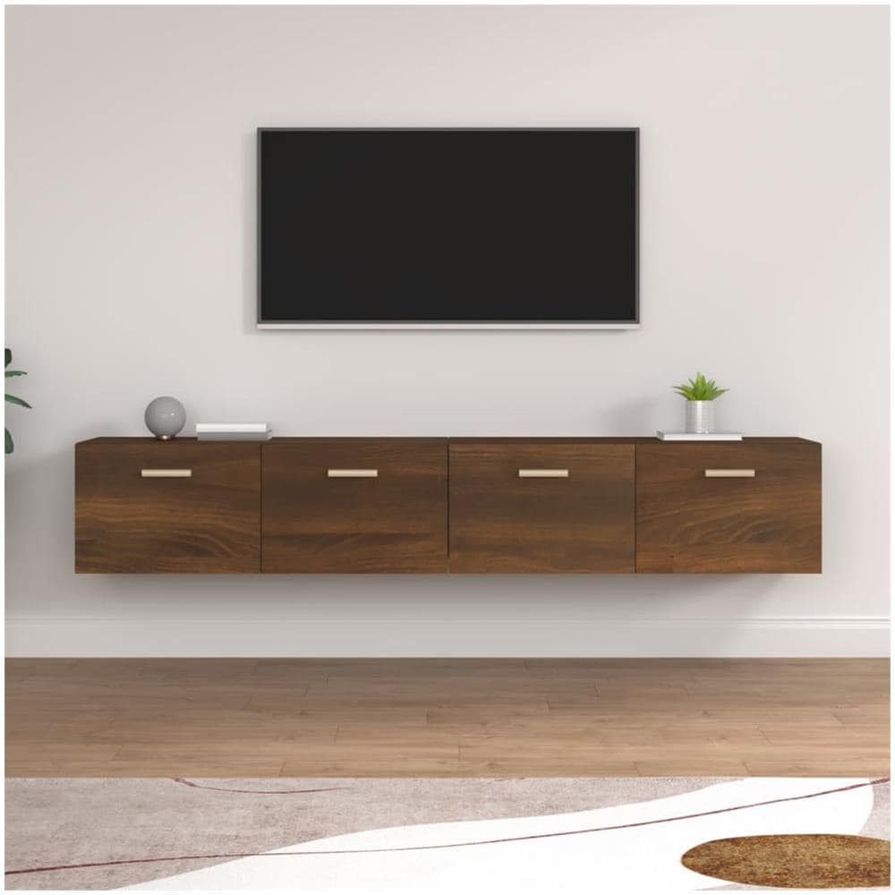Mobili Parete 2 Pz Rovere Marrone 100x36,5x35 Cm In Multistrato - Foto 1