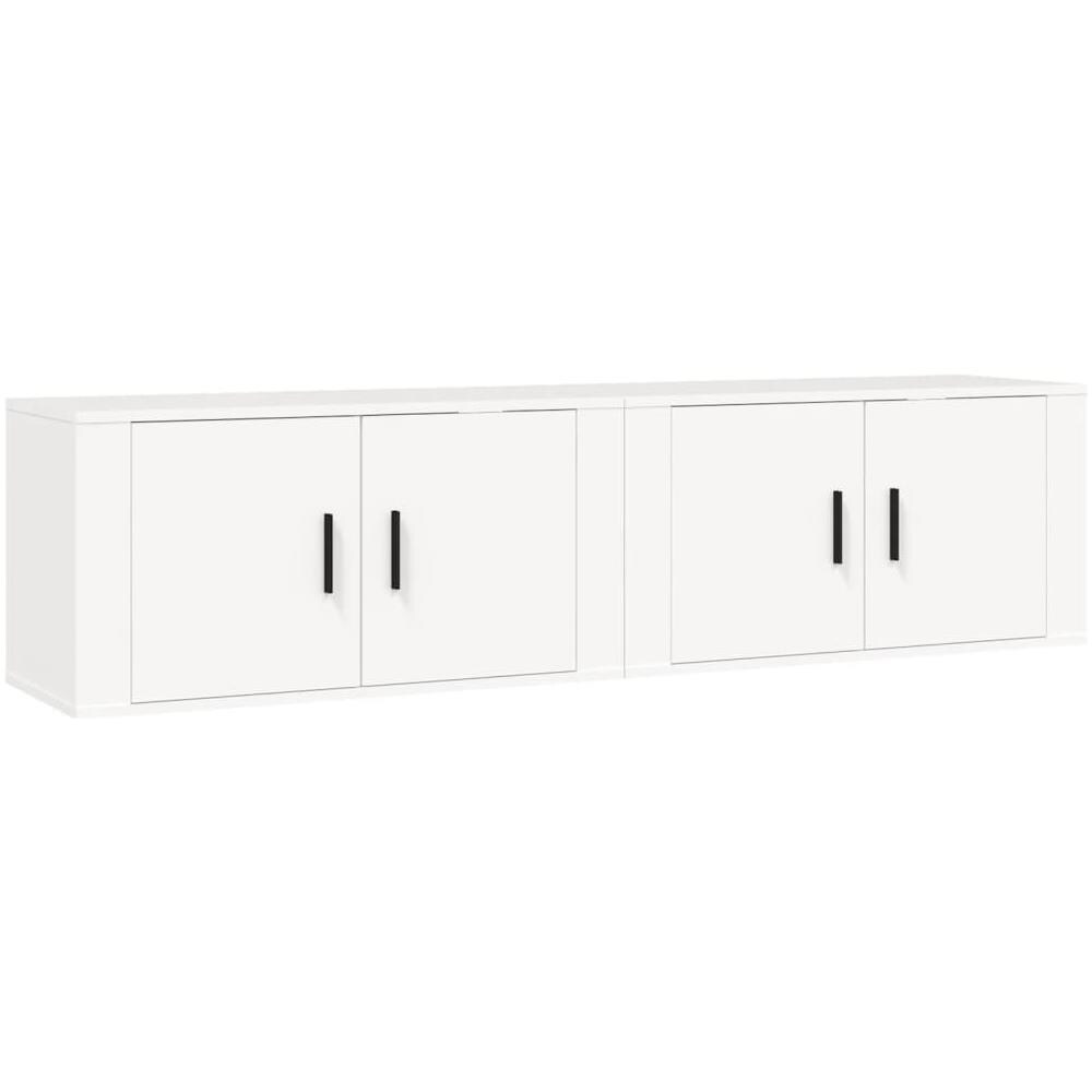 Mobili Porta Tv A Parete 2 Pz Bianco 80x34,5x40 Cm - Foto 2