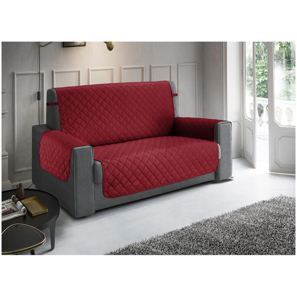 Copridivano Trapuntato Impermeabile Antimacchia Mod. Imperiale Pitonato Bordeaux 3 Posti Bordeaux - Foto 1