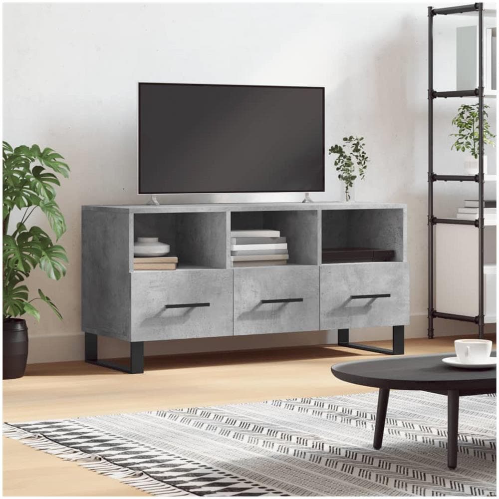 Mobile Porta Tv Grigio Cemento 102x36x50 Cm Legno Multistrato - Foto 1