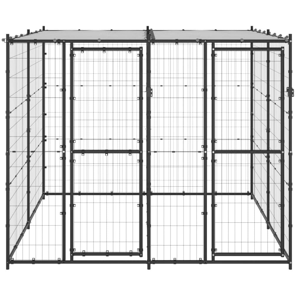 Gabbia per Cani da Esterno in Acciaio con Tetto 4,84 m² - Foto 2