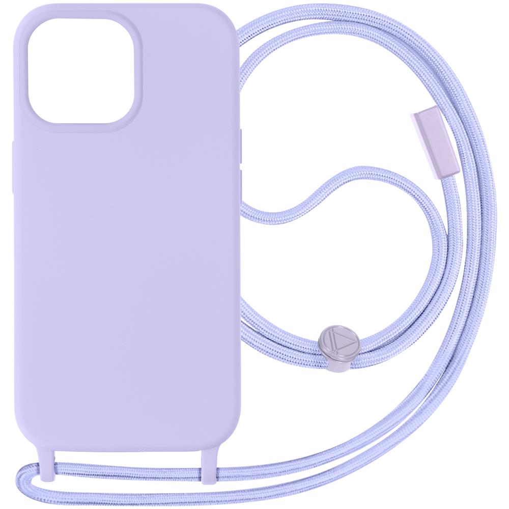 Cover Semirigida Per Iphone 15 Pro Max Cordino Nylon Serie Corda Lilla - Foto 1