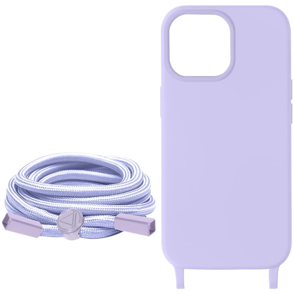 Cover Semirigida Per Iphone 15 Pro Max Cordino Nylon Serie Corda Lilla - Foto 2