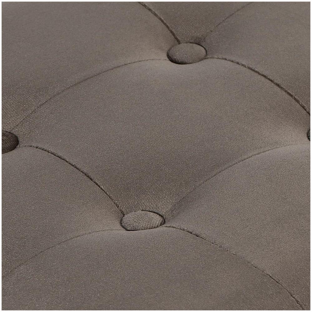 Pouf pieghevole XL in velluto marrone con contenitore - Foto 5