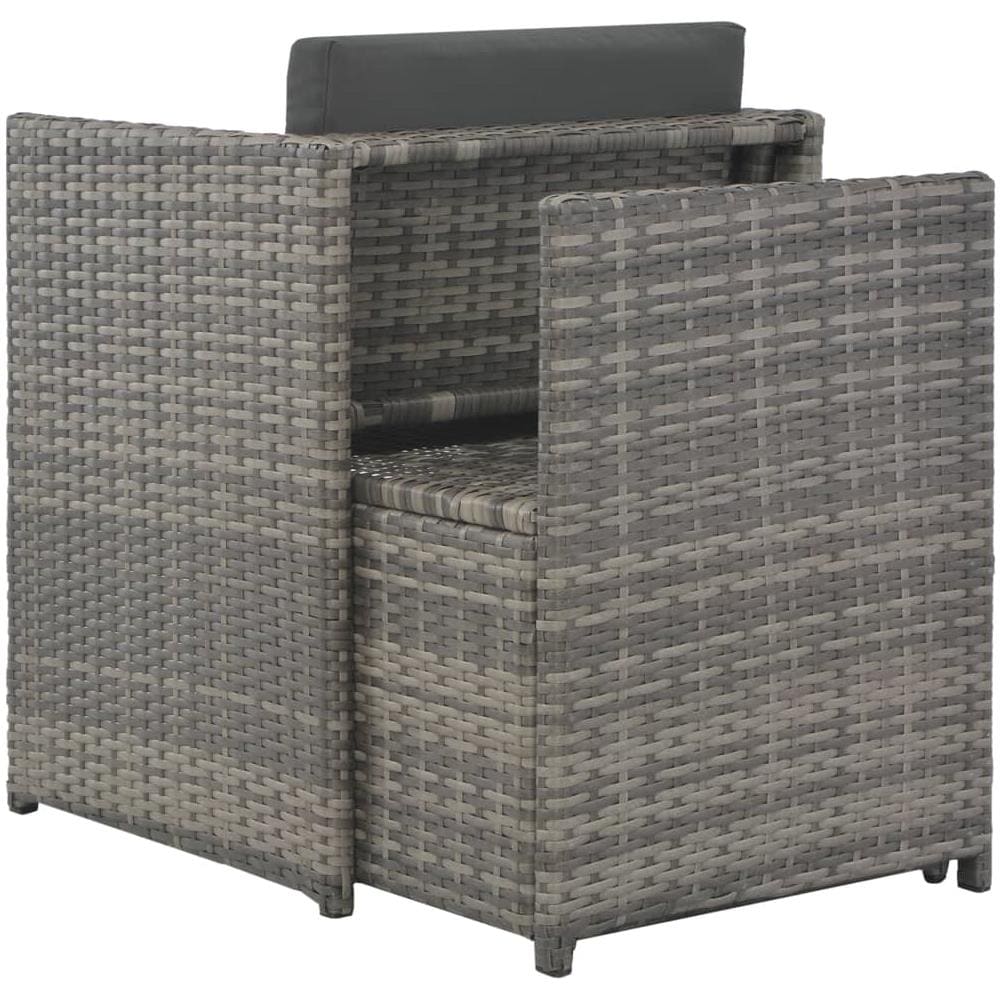 Set Da Pranzo Per Esterni 7 Pz Con Cuscini In Polyrattan Grigio - Foto 7