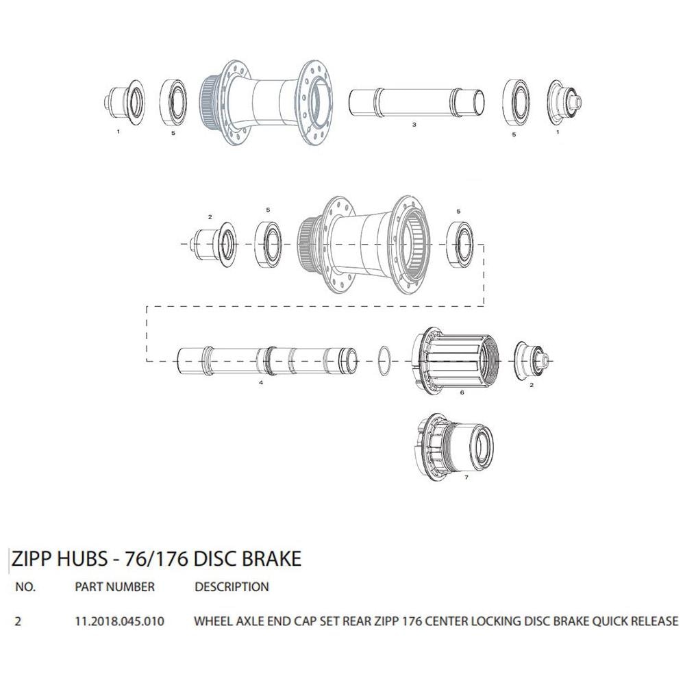 Mozzi Zipp 176 Centerlock Disc Brake Rear Hub End Cap Set Ricambi Dei Componenti One Size - Foto 1