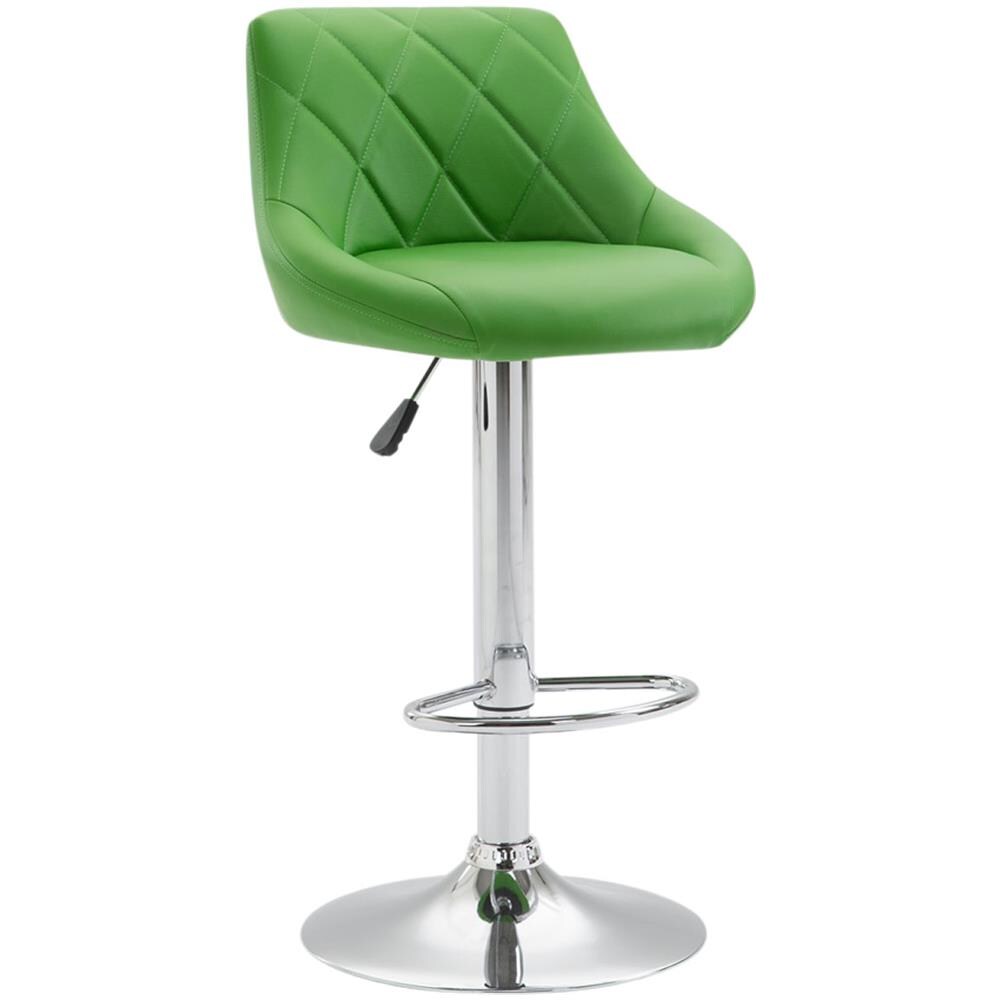Sgabello Design Lazio In Similpelle I Sgabello Girevole Con Poggiapiedi I Sedia Alta Da Cucina Regolabile 83-104 CM I Sgabello Bar Imbottito Verde - Foto 1