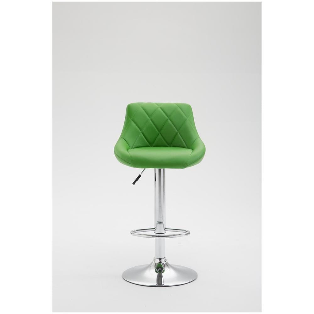 Sgabello Design Lazio In Similpelle I Sgabello Girevole Con Poggiapiedi I Sedia Alta Da Cucina Regolabile 83-104 CM I Sgabello Bar Imbottito Verde - Foto 2