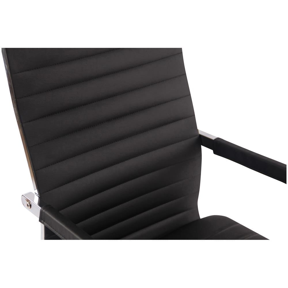 Sedia Elegante da Ufficio Amadora in Similpelle I Poltrona Studio Ergonomica con Rotelle I Sedia Pc con Braccioli Regolabile E Girevole Nero - Foto 5