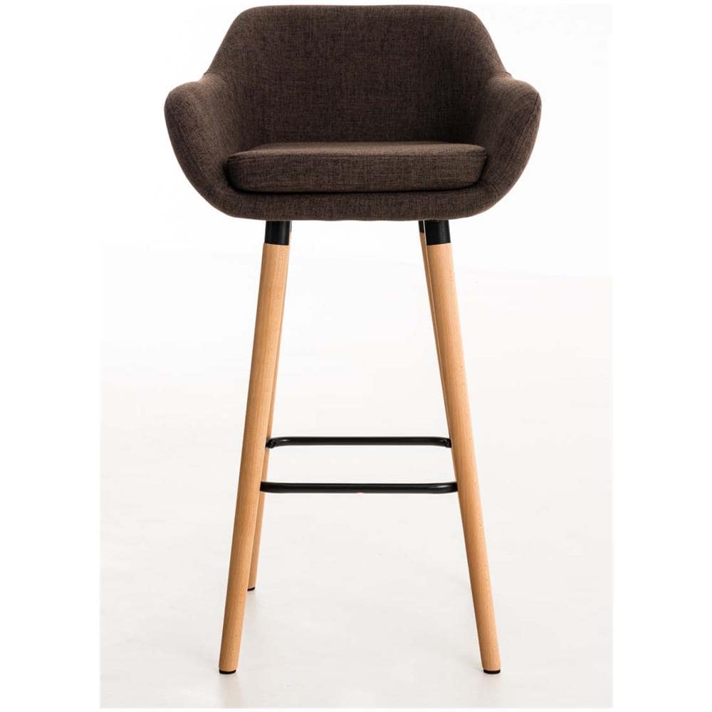 Grant - Set di 2 sgabelli da Bar con Imbottitura di Alta qualità e Rivestimento in Tessuto, con Struttura a 4 Piedi, in Legno - Foto 1