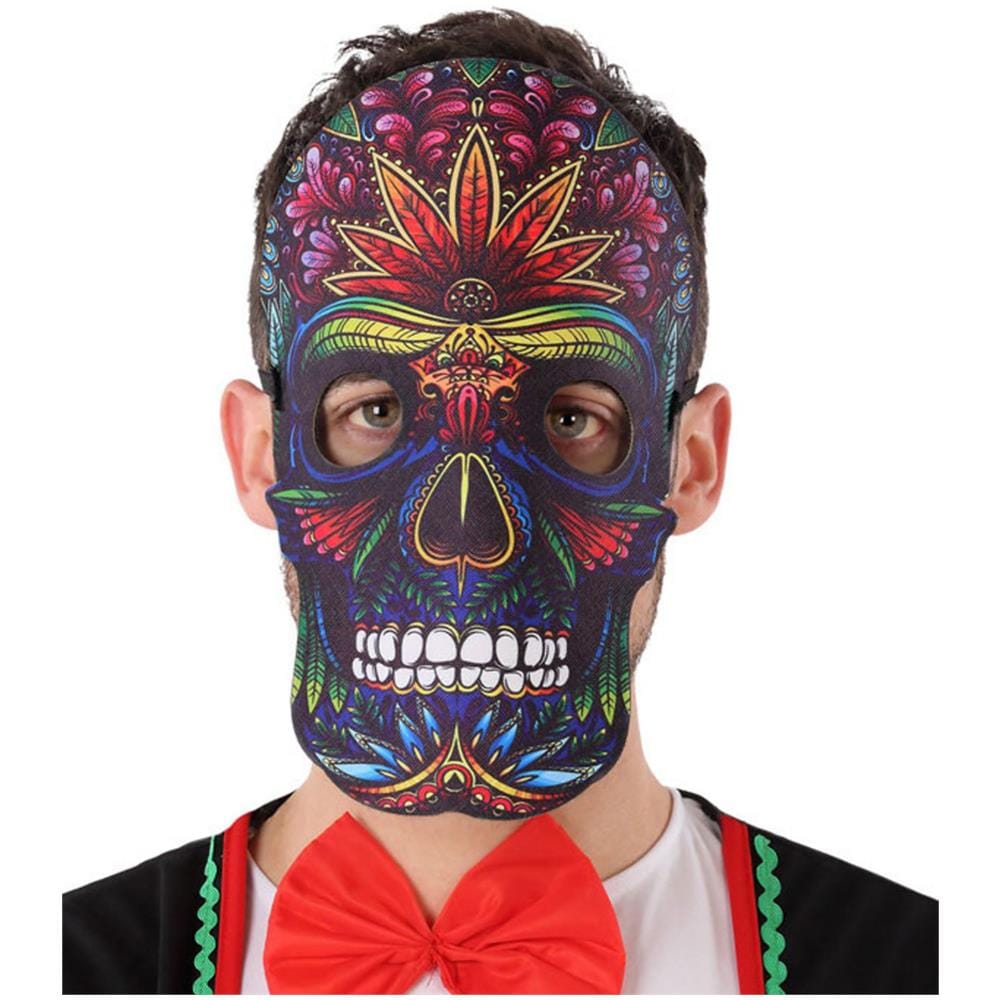Maschera Dia De Los Muertos Teschio Colorato Adulto - Foto 1