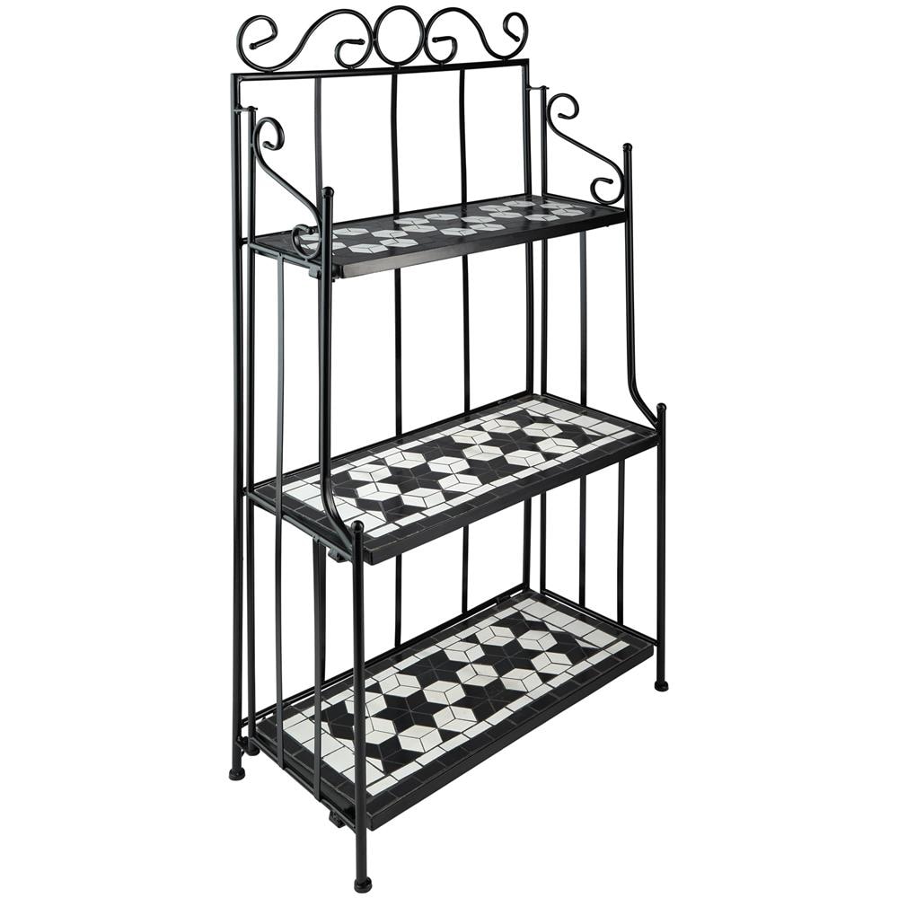 Scaffale Metallico Mosaico, A 3 Ripiani - Nero / bianco - Foto 1