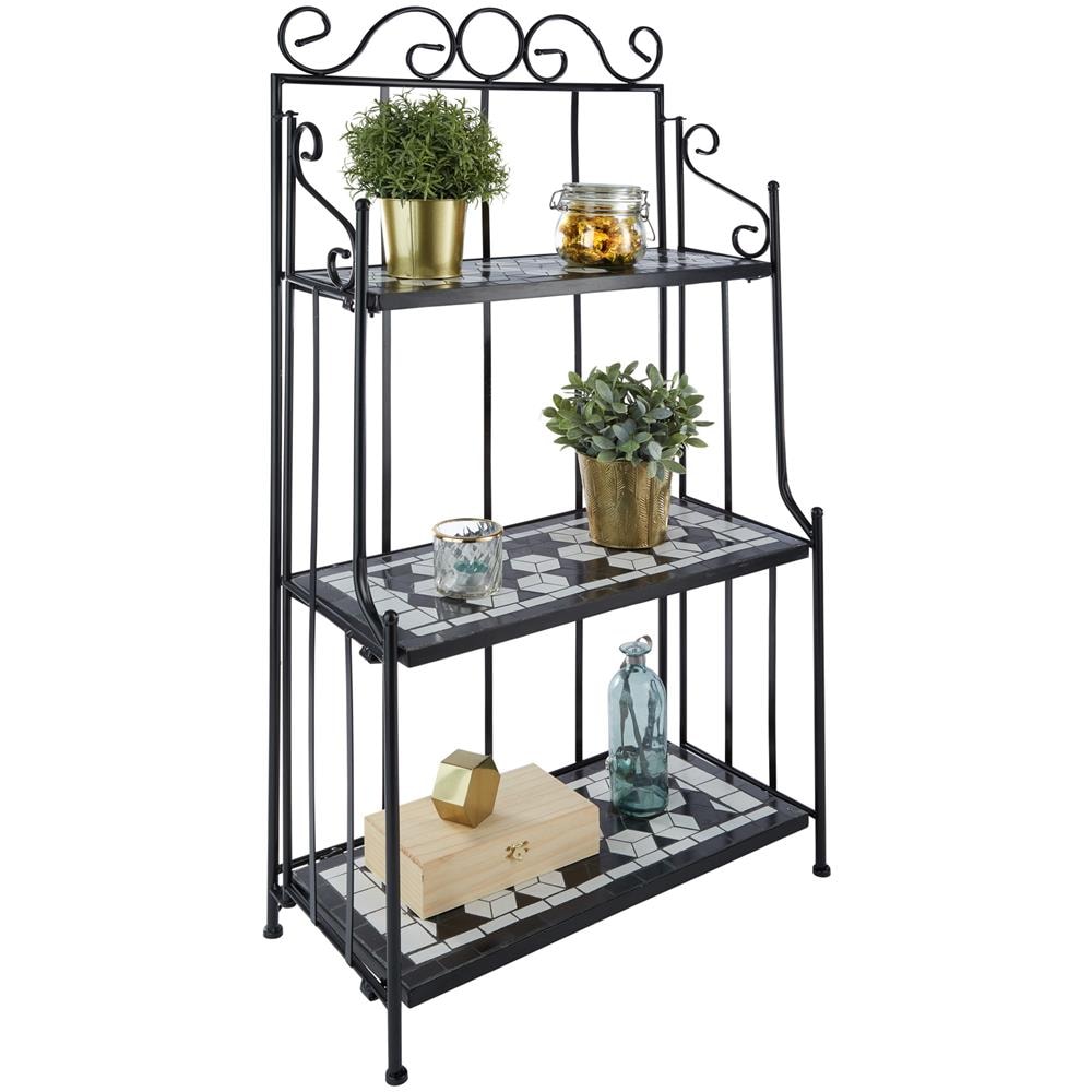 Scaffale Metallico Mosaico, A 3 Ripiani - Nero / bianco - Foto 7