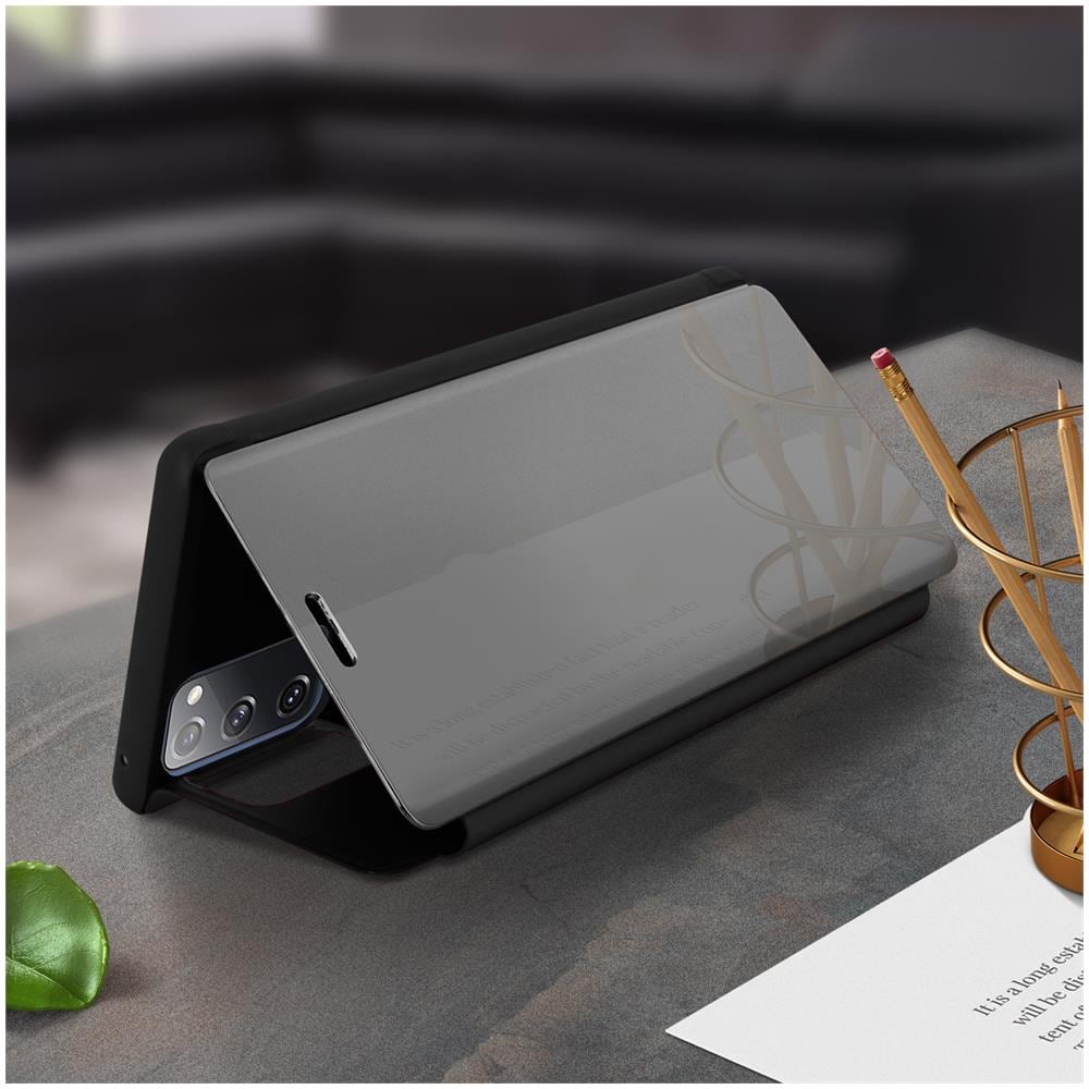 Custodia Samsung Galaxy S20 Fe Sportellino Translucido Specchio Supporto Nero - Foto 5