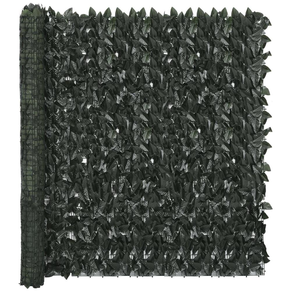 Paravento da Balcone con Foglie Verde Scuro 400x150 cm - Foto 1