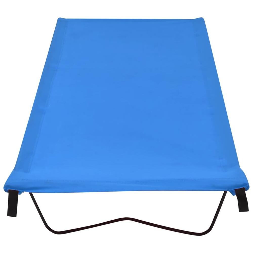 Lettini Campeggio 2 pz 180x60x19 cm Tessuto Oxford Acciaio Blu - Foto 3