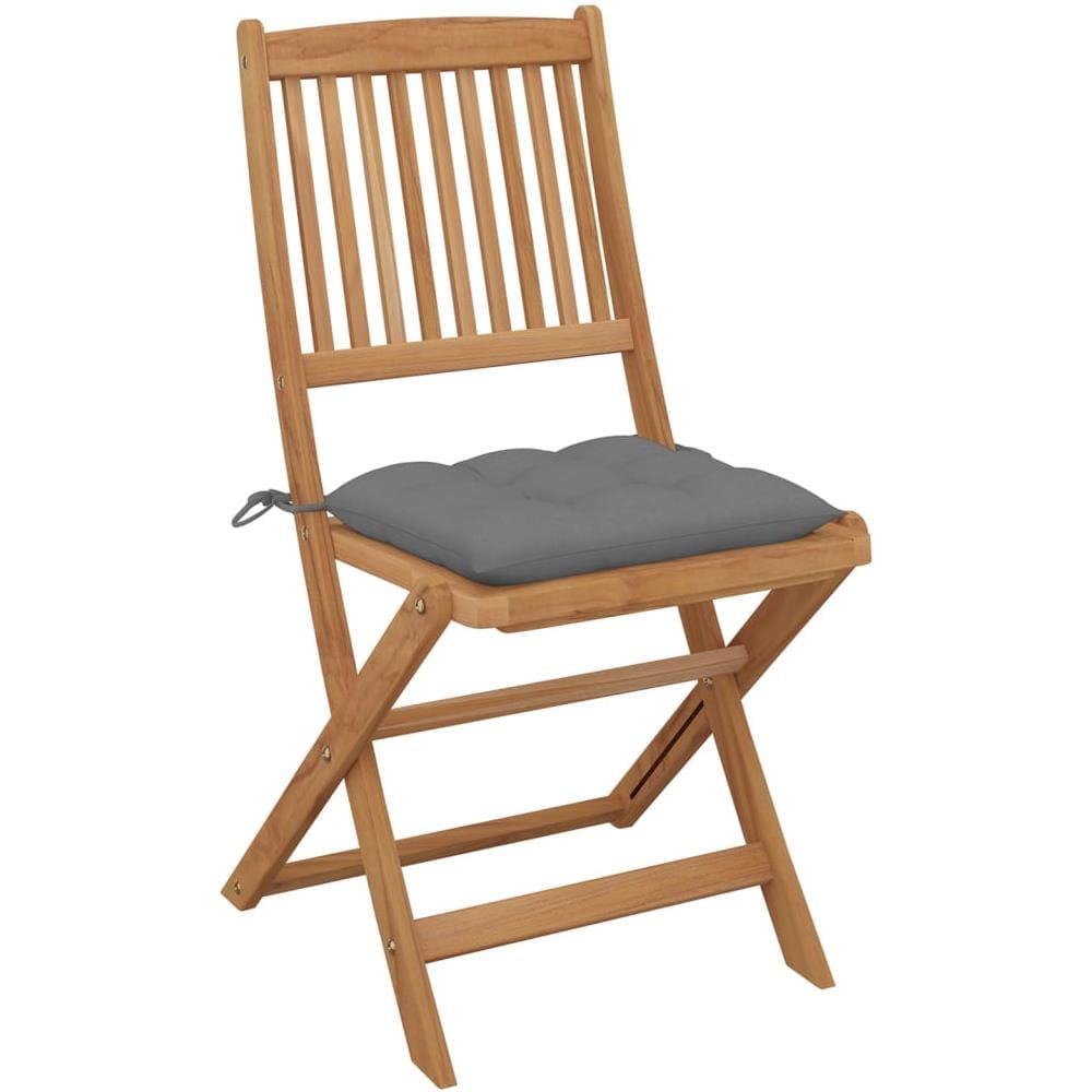 Sedie da Giardino Pieghevoli 8 pz con Cuscini Massello Acacia - Foto 2