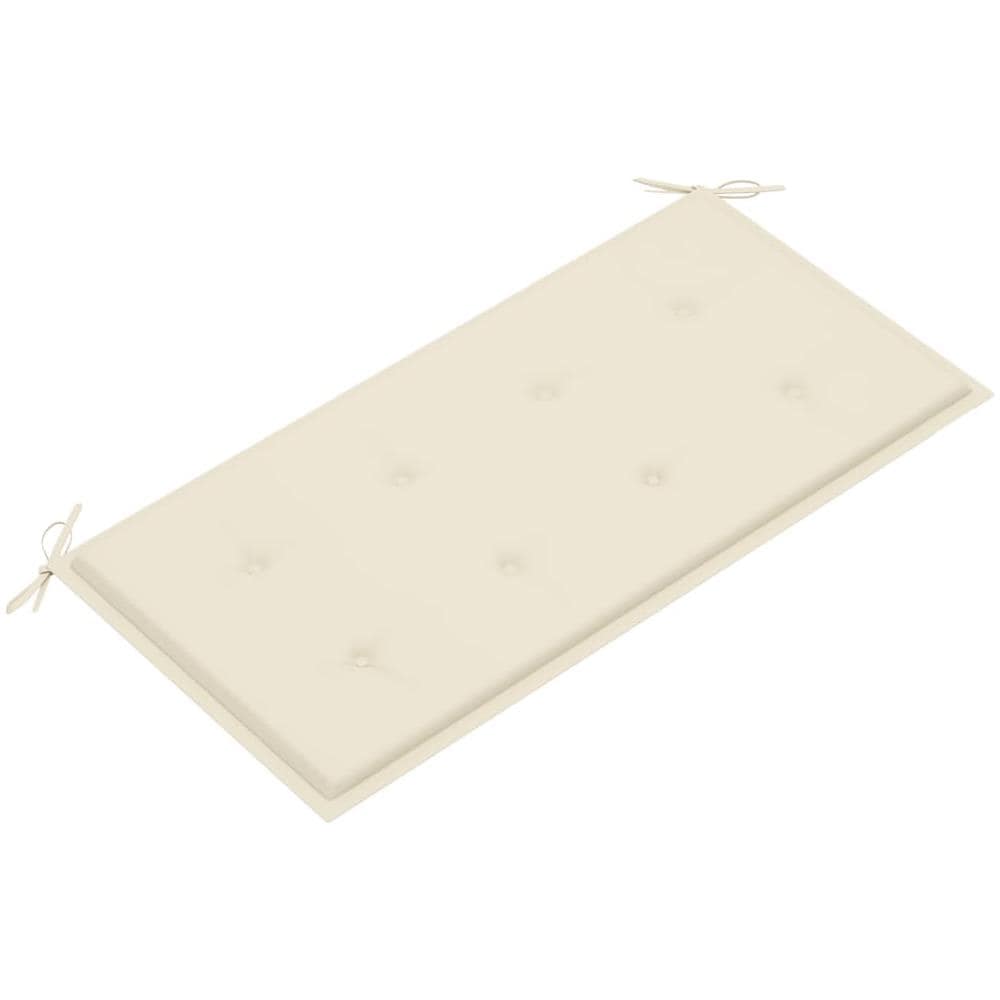 Panca da Giardino con Cuscino Crema 112 cm in Legno di Teak - Foto 2