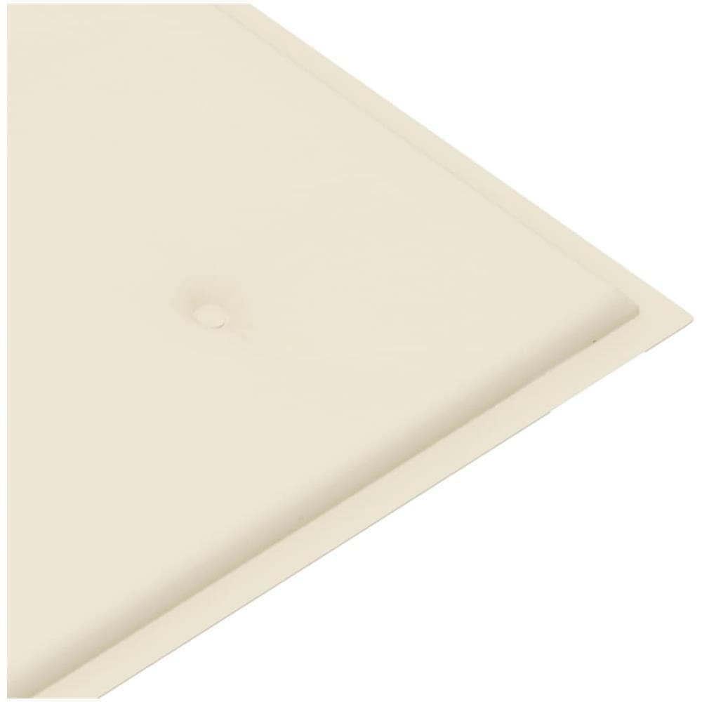 Panca da Giardino con Cuscino Crema 112 cm in Legno di Teak - Foto 3