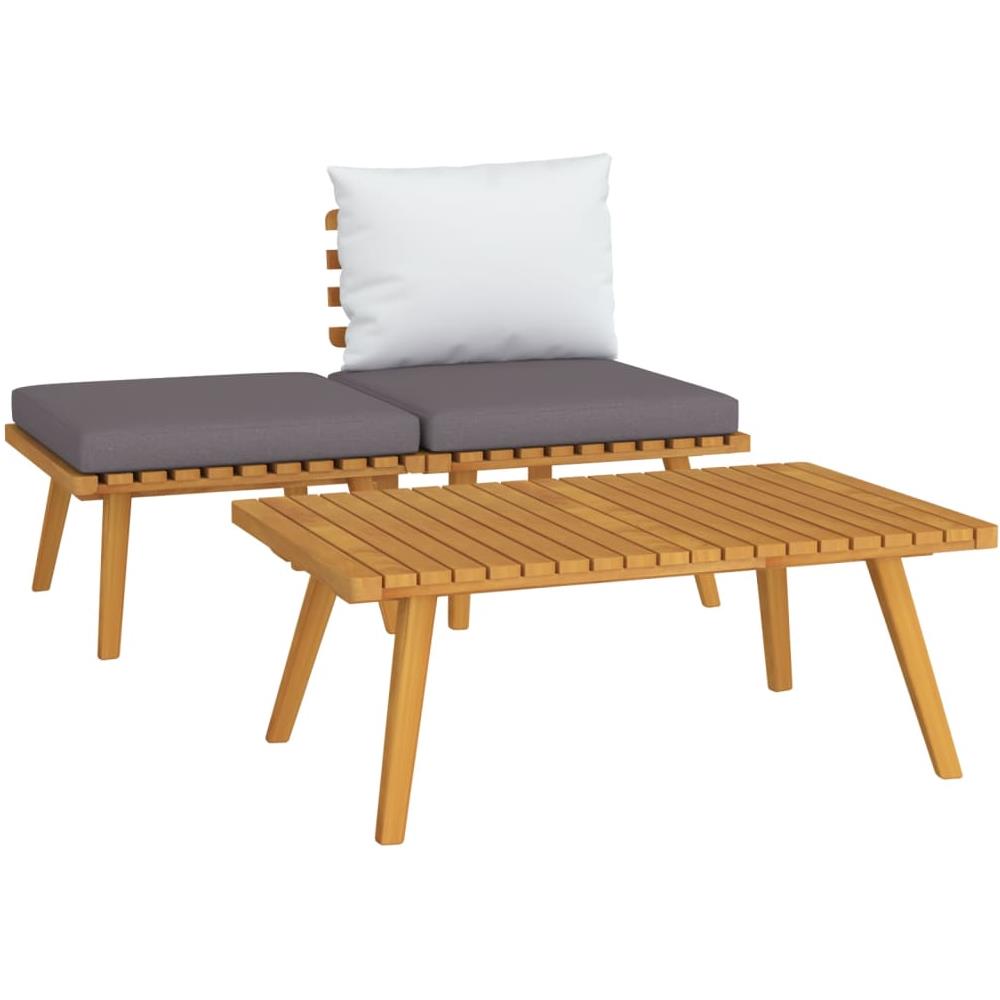 Set Divani Da Giardino 3 Pz Con Cuscini In Massello Di Acacia - Foto 1