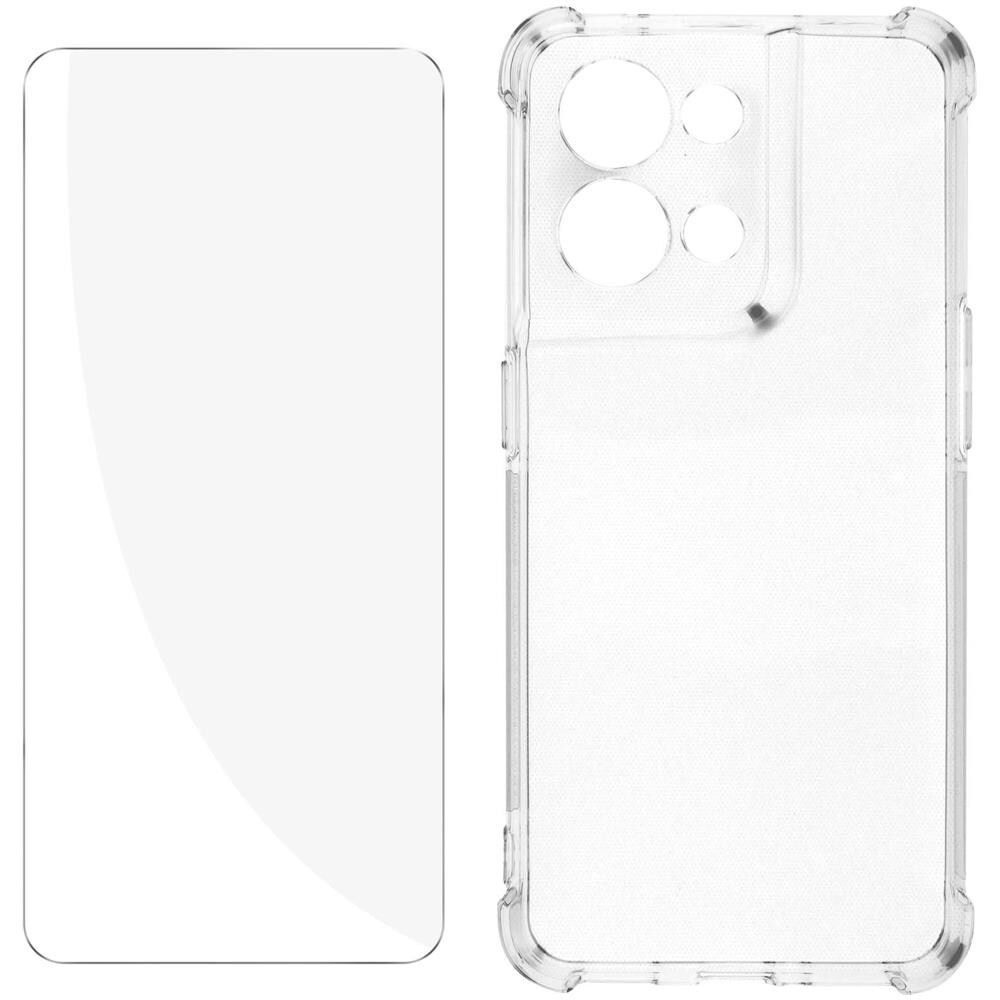 Kit Protezione Oppo Reno 8 5g Cover Rinforzata + Vetro Temperato Trasparente - Foto 1