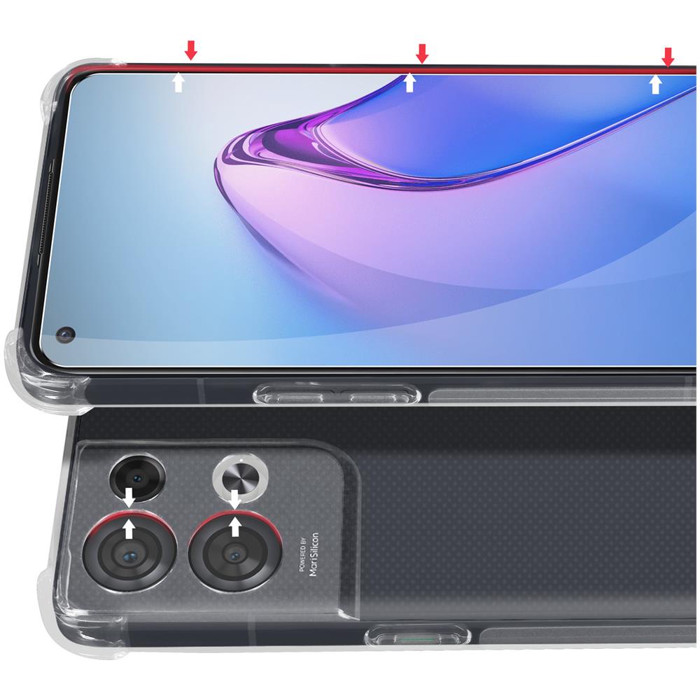 Kit Protezione Oppo Reno 8 5g Cover Rinforzata + Vetro Temperato Trasparente - Foto 5