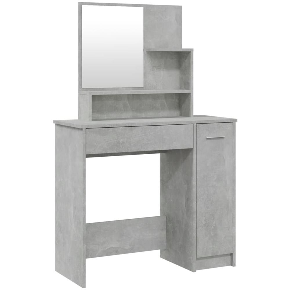 Toeletta Con Specchio Grigio Cemento 86,5x35x136 Cm - Foto 2