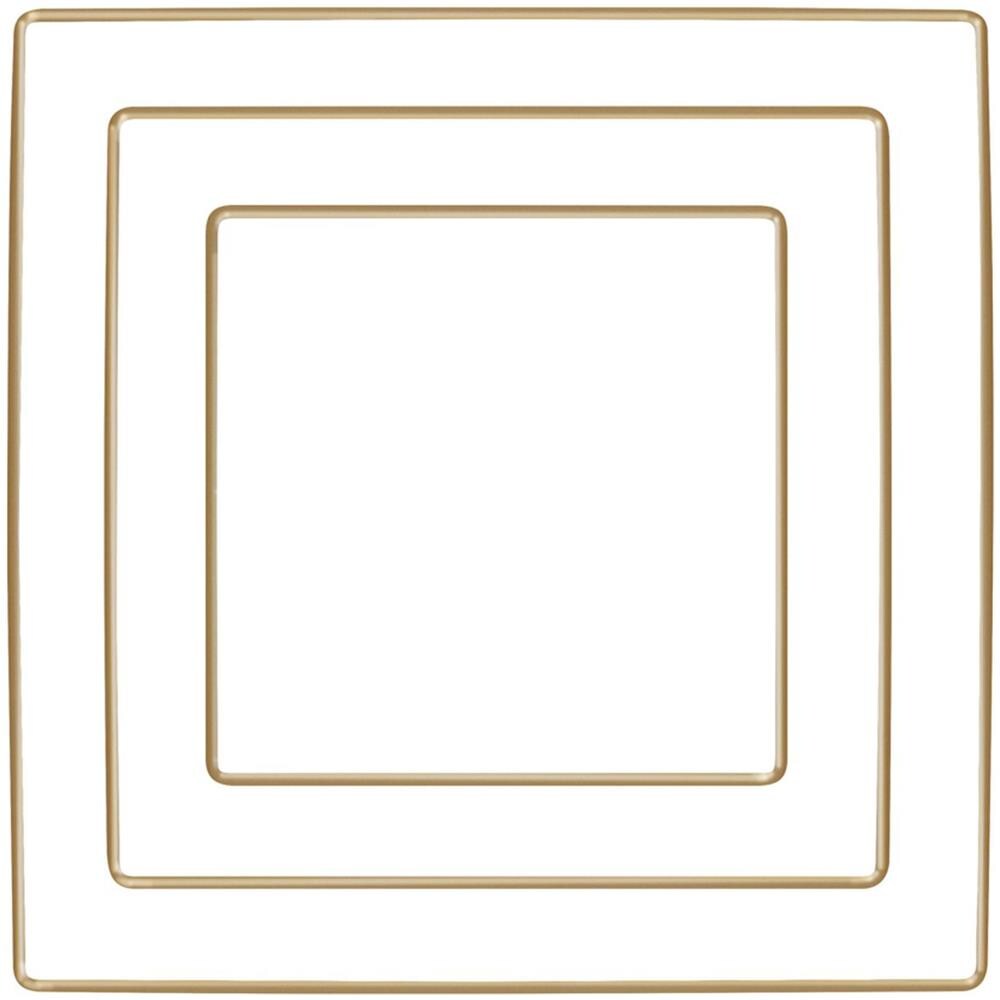 3 Anelli Quadrati In Metallo - Oro - 20, 25 E 30 Cm - Foto 1
