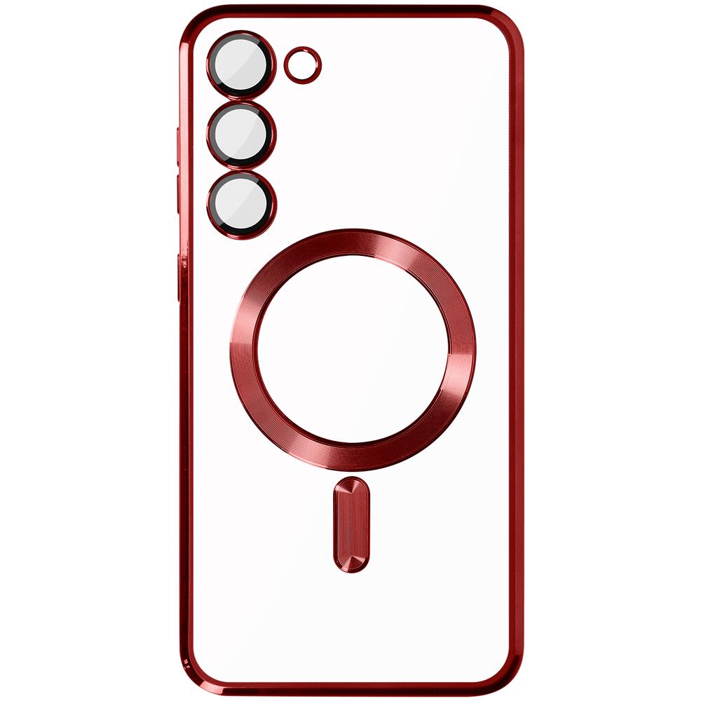 Cover Magsafe Per Samsung S23 Plus Con Protezione Fotocamera Trasparente / Rosso - Foto 1