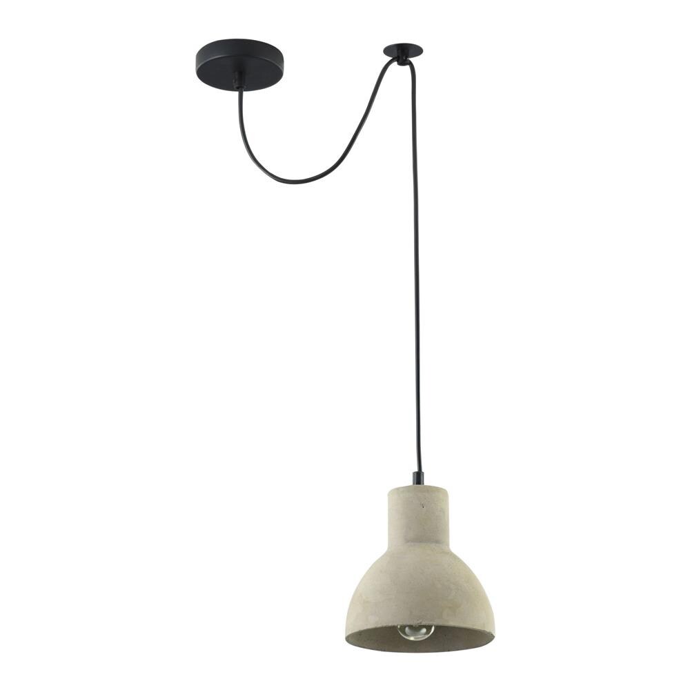 Lampadario Industrial Broni Metallo Nero 1 Luce Diffusore Calcestruzzo Grigio - Foto 1