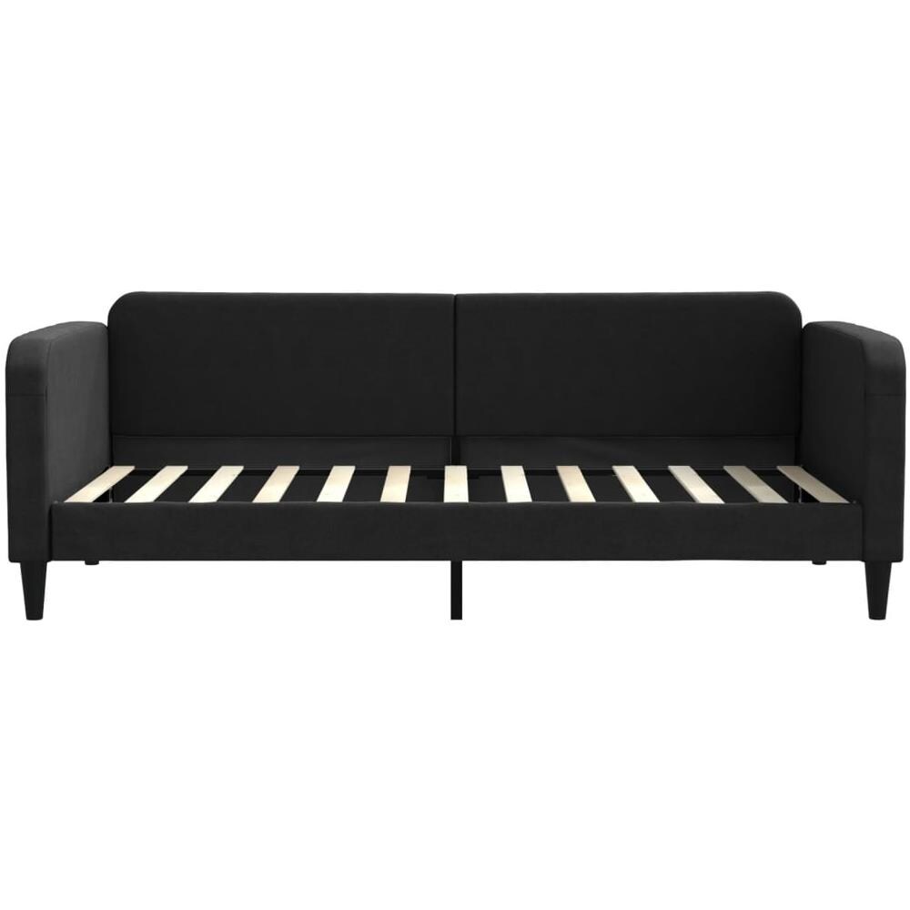 Letto Da Giorno Nero 90x200 Cm In Tessuto - Foto 3