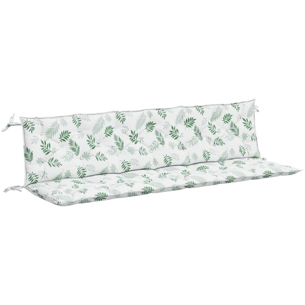 Cuscini Panca Giardino 2 Pz Motivo A Foglie 200x50x7 Cm Tessuto - Foto 2