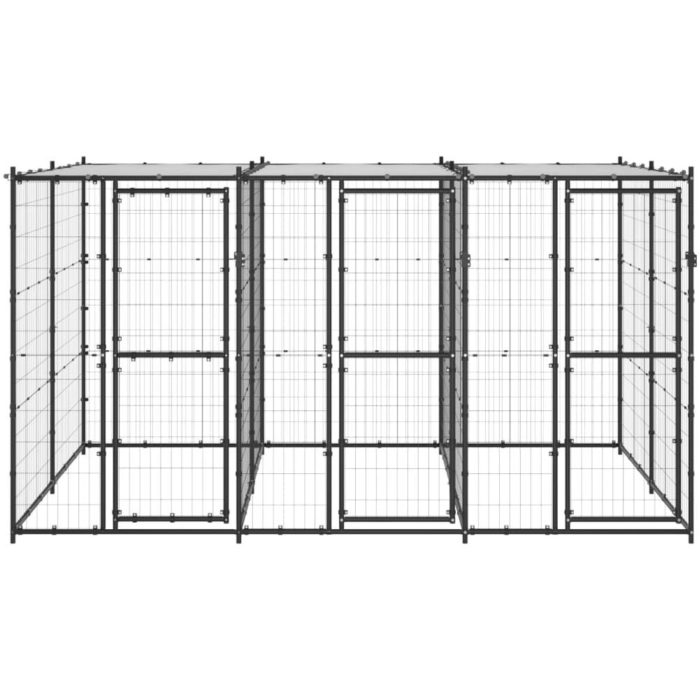 Gabbia Per Cani Da Esterno In Acciaio Con Tetto 7,26 M - Foto 2