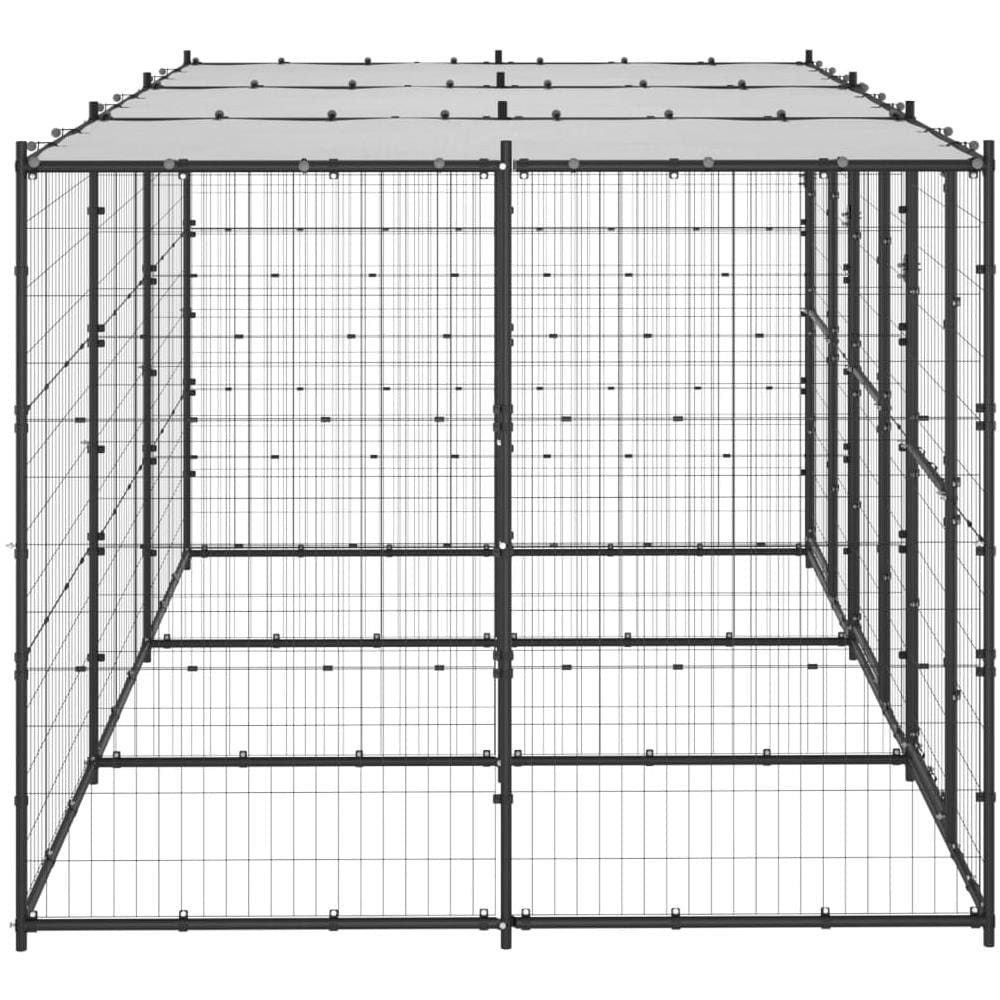 Gabbia Per Cani Da Esterno In Acciaio Con Tetto 7,26 M - Foto 3