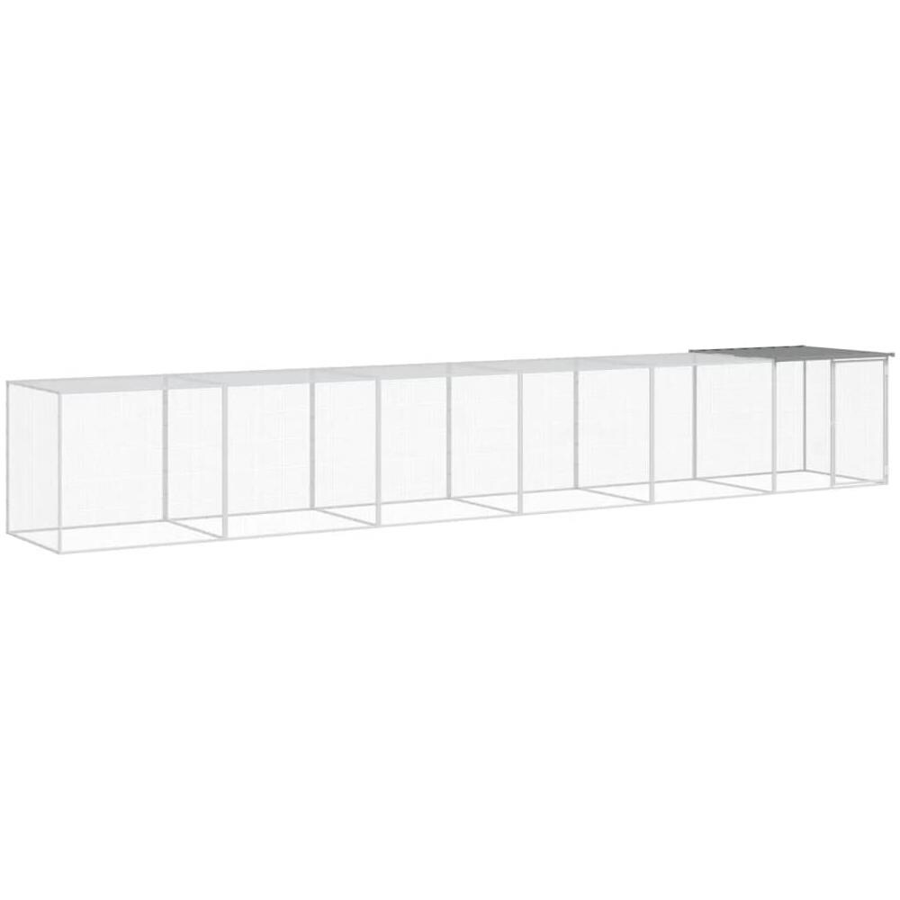 Gabbia Polli Tetto Grigio Chiaro 603x98x90 Cm Acciaio Zincato - Foto 2