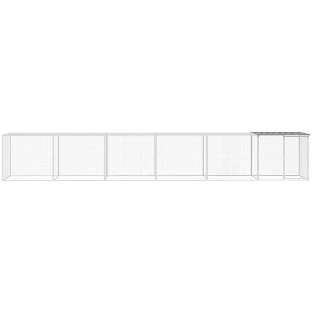 Gabbia Polli Tetto Grigio Chiaro 603x98x90 Cm Acciaio Zincato - Foto 3