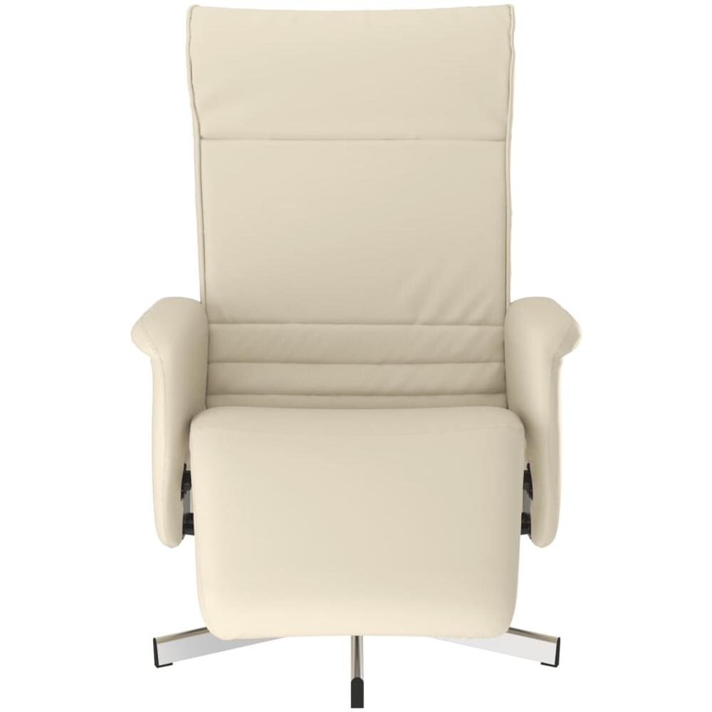 Poltrona Reclinabile Con Poggiapiedi Crema In Similpelle - Foto 3