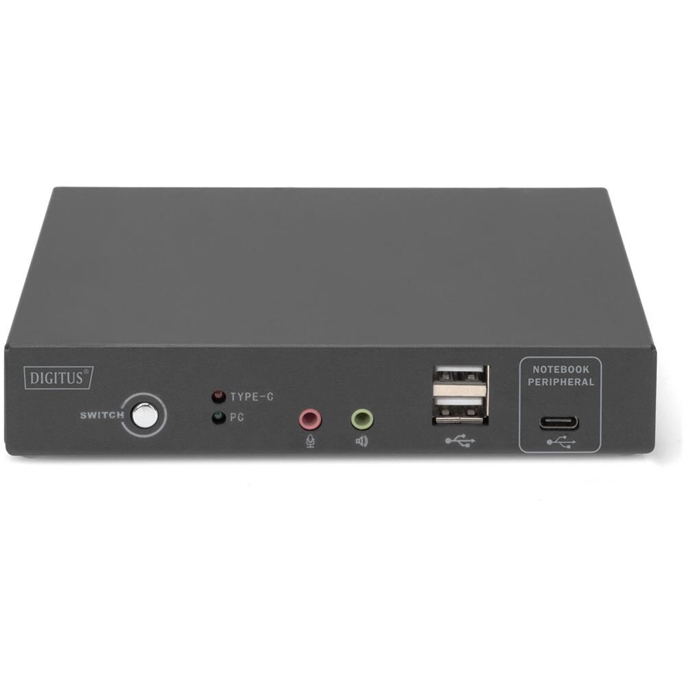 Switch KVM, 2 porte, 4K30Hz, USB-C /USB /HDMI in, HDMI out, rete - Foto 2