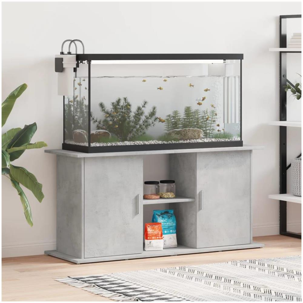 Supporto Acquario 121x41x58 cm Legno Multistrato Grigio Cemento - Foto 2