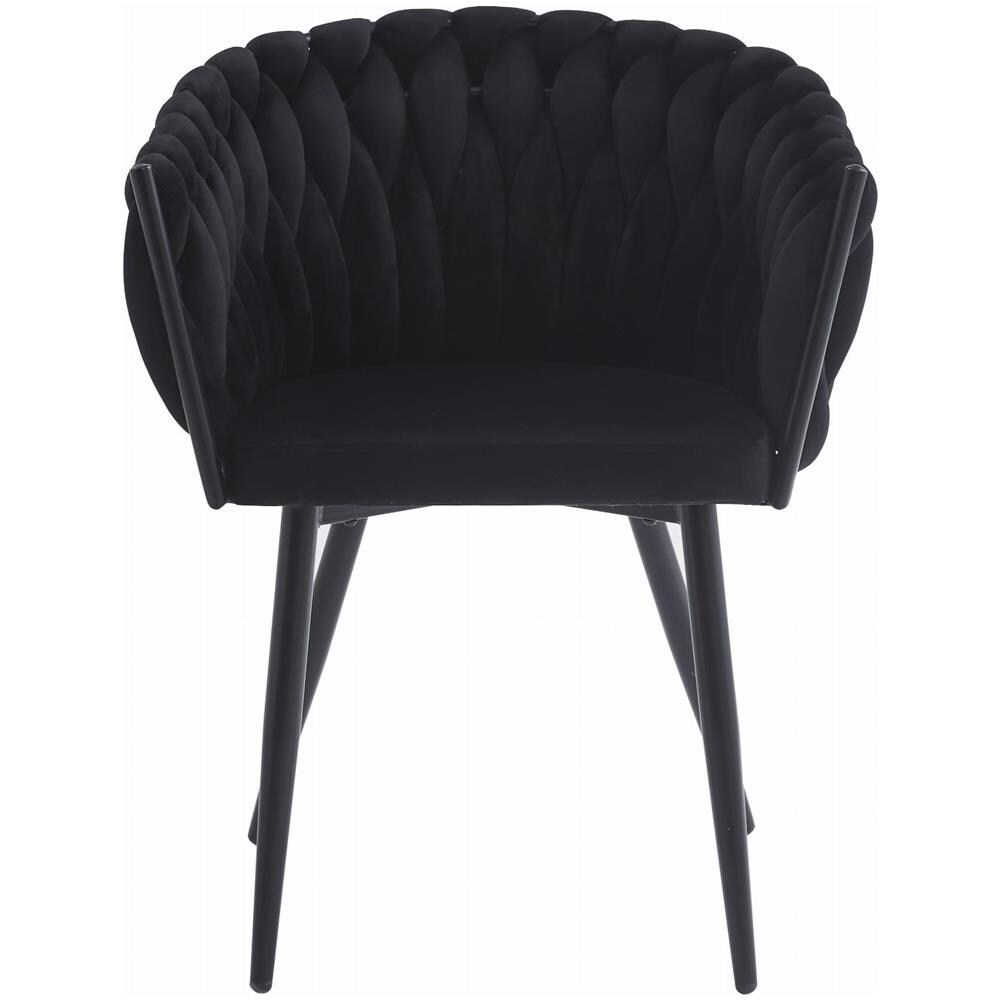 Sedia trapuntata in velluto nero MAYAN x 1 | stile moderno - Foto 2