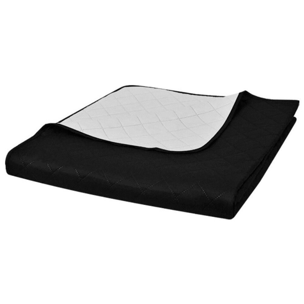 Copriletto Reversibile Nero / bianco 170 X 210 Cm - Foto 8