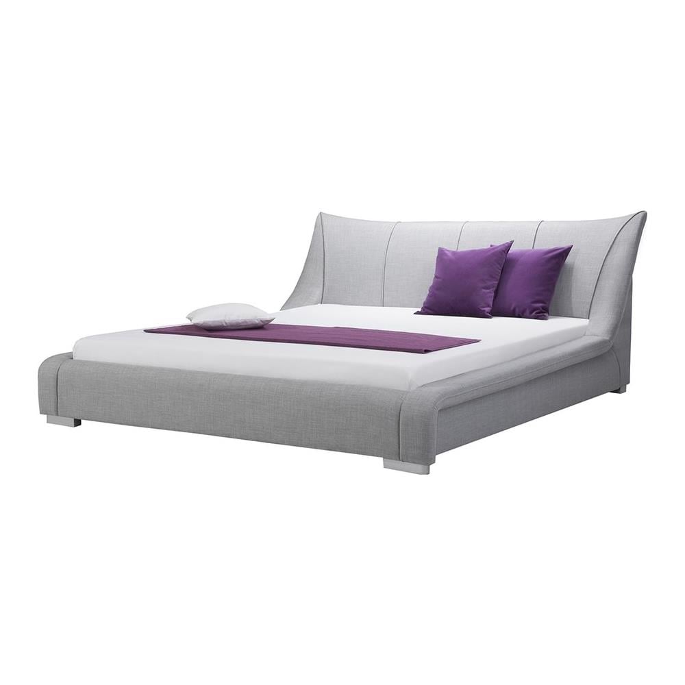 Letto Matrimoniale Moderno In Tessuto Grigio 180x200cm Nantes - Foto 1